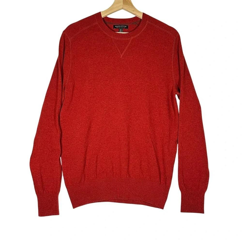 Banana Republic Italian Yarn Merino Wool Sweater Crewneck Size Med‎ Preppy